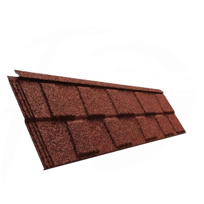 Blachodachówka Polar – Dach z Kruszywem Skalnym kolor wiśniowy Ruby